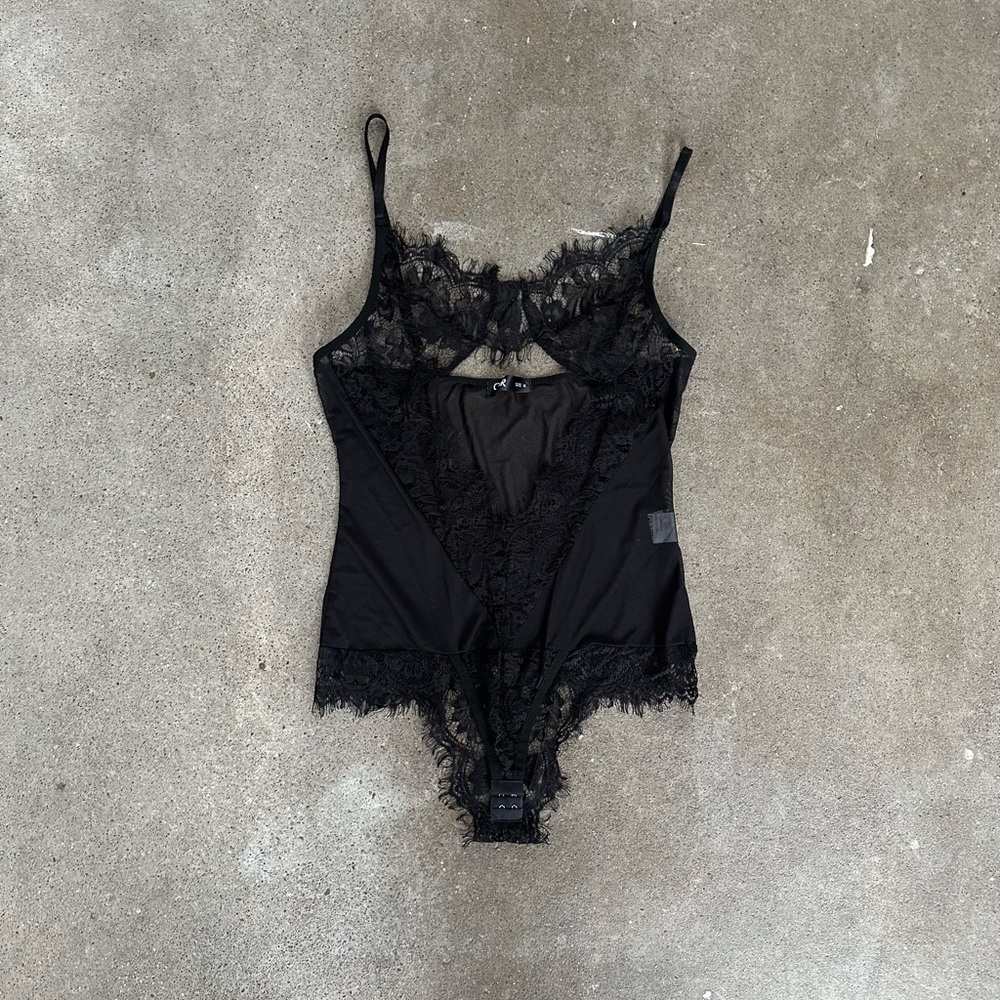 CBR Intimates Lace Bodysuit Black Size Medium Lingerie Bodysuit Sleepwear